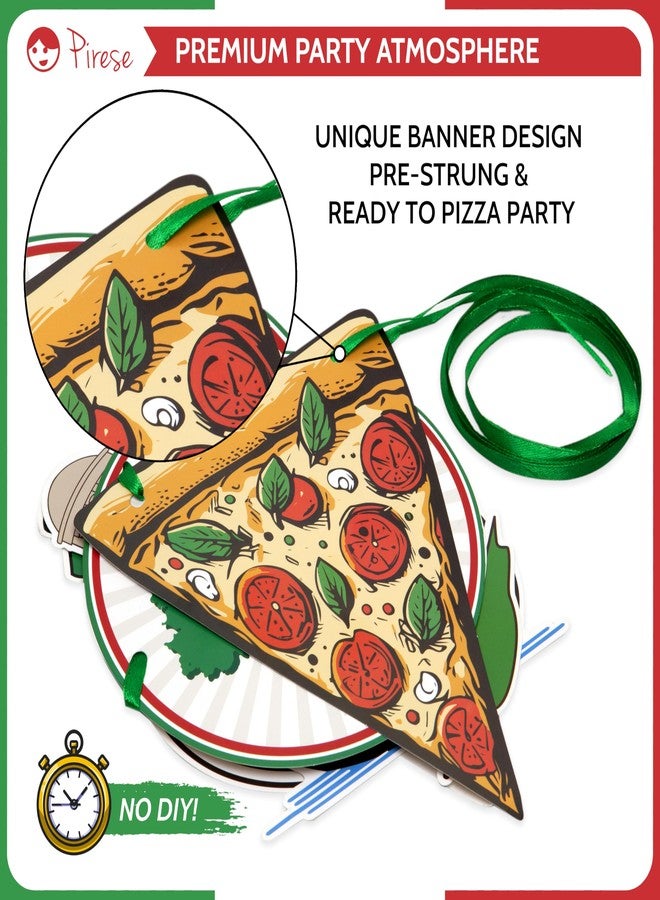 Pirese Italian Birthday Banner - Pizza Party Decorations for Kids & Adults - Italy Theme Decor, Italian Party Supplies, Red White Green Birthday Decorations - Image 5